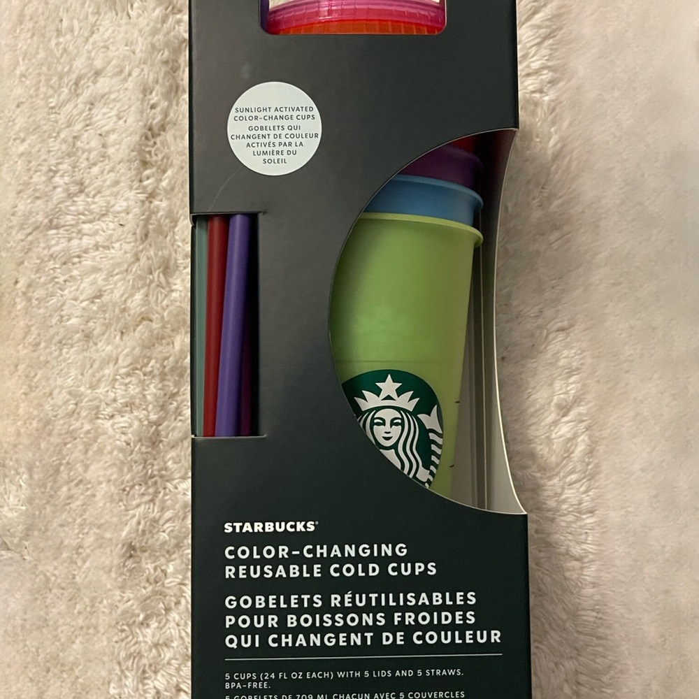 Pack of Starbucks Venti color changing reusable cold cup tumblers